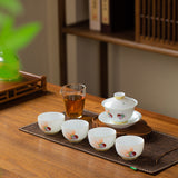 FAMILLE ROSE GOLDFISH TEA SET