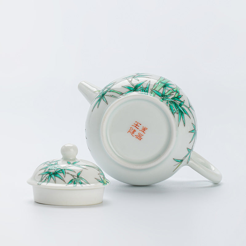 FAMILLE ROSE BAMBOO TEA SET