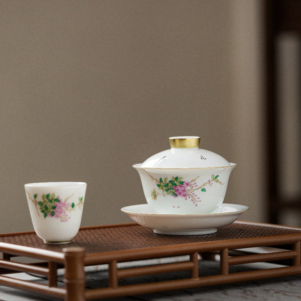 FAMILLE ROSE WISTERIA TEA SET