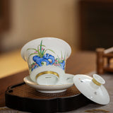 FAMILLE ROSE ORCHID AND ROCK TEA SET