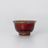 Cloisonne Enamel Lang Red Gold and Silver Tea Set