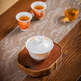 FAMILLE ROSE ALUM-RED TEA SET