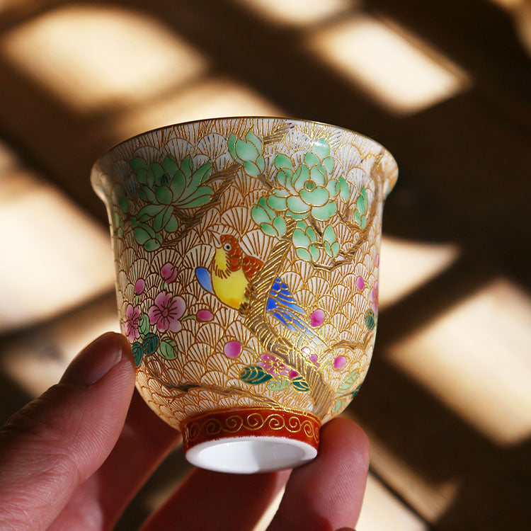 Magpie Singing among Apricot Blossoms Teacup