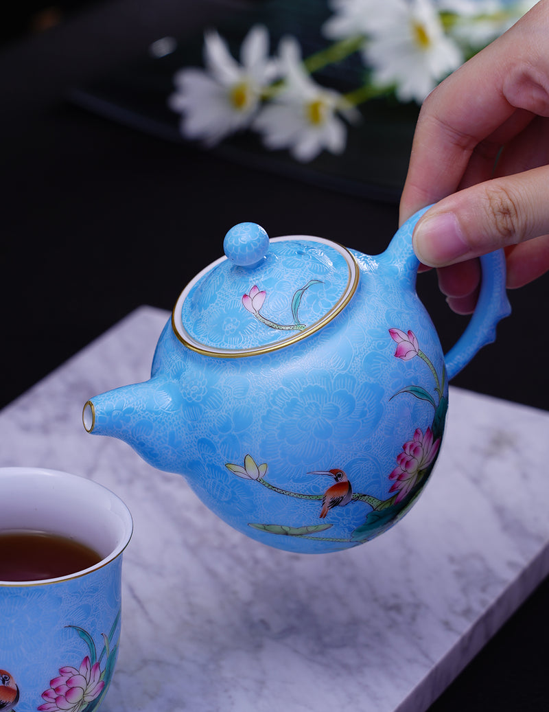 Blue teapot outlet set