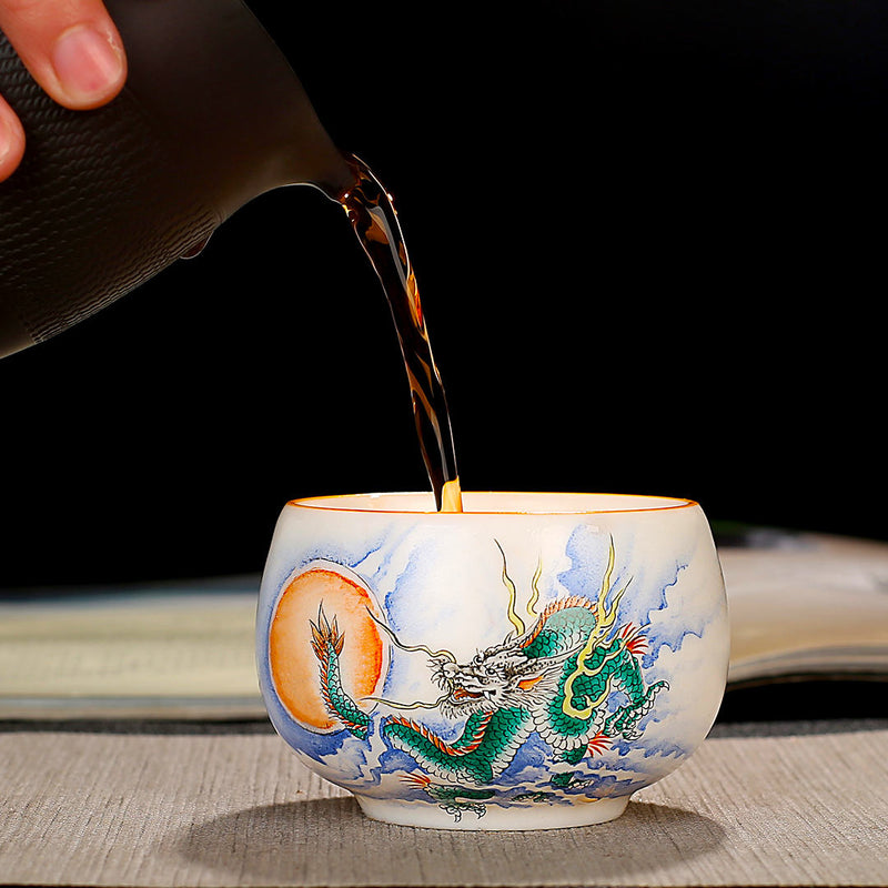 Dragon Gazing at the Sun Teacup